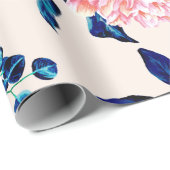 ガーリーピンク色のネイビー絵を描ルカ ラッピングペーパー (ロールコーナー)