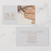 ガーリーファッション美しいネイルアーティストネイルサロン 名刺 (正面/裏面)