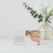 ガーリーファッション美しいネイルアーティストネイルサロン 名刺 (スタンド正面)