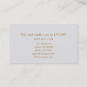 ガーリーファッション美しいネイルアーティストネイルサロン 名刺 (裏面)