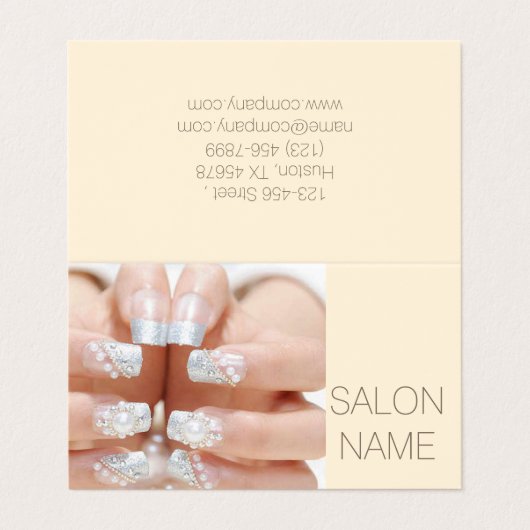 ガーリーファッション美しいネイルアーティストネイルサロン 名刺 (外部フラット)