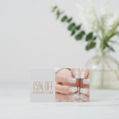 ガーリーファッション美しいネイルアーティストネイルサロン 名刺 (スタンド正面)