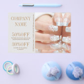 ガーリーファッション 美容 シルバーネイルアーティスト ネイルサロン チラシ (シングル)