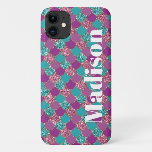 ガーリーフェイクグリッターはかりで測マーメイド模様ケースマット Case-Mate iPhoneケース (裏面)