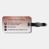 ガーリーフェミニンバラ金ゴールドグリッター白モノグラムの ラゲッジタグ (裏面横)