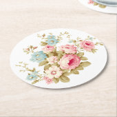 ガーリーフェミニンヴィンテージ ラウンドペーパーコースター (アングル)