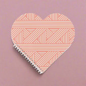 ガーリーフェミニン赤面ピンク幾何学的パターンハート ノートブック