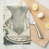 ガーリーフランスのリリー・パリジャンヴィンテージコルセット キッチンタオル (四つ折り)