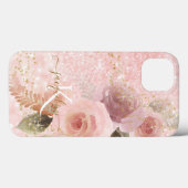 ガーリーフローラエレガントピンクグリッター金ゴールド星名 Case-Mate iPhoneケース (裏面 (横))