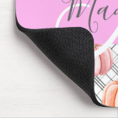 ガーリーフローラグレーピンクピーチパンプキンモノグラム名 マウスパッド (コーナー)