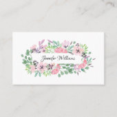 ガーリーフローラフレームのメイクアップアーティスト美しいサロン 名刺 (正面)