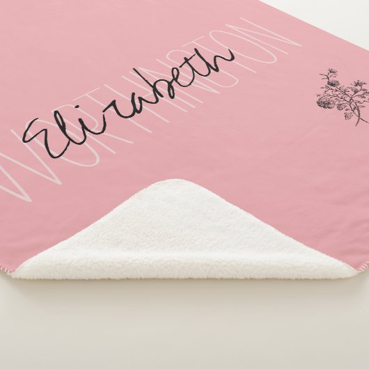 ガーリーフローラ書名ピンク赤面赤 シェルパブランケット (3/4)