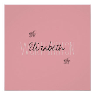 ガーリーフローラ書名ピンク赤面赤 ポスター