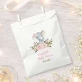 ガーリーフローラ象/ピンク金ゴールドフローラパーティー フェイバーバッグ (クリップ留めされた状態)