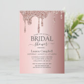 ガーリーブライダルシャワーバラ金ゴールドグリッタードライバ 招待状 (スタンド正面)