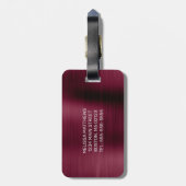 ガーリーブルゴーニュ滴下グリッターブラシ金属名 ラゲッジタグ (裏面縦)
