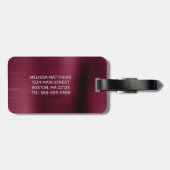 ガーリーブルゴーニュ滴下グリッターブラシ金属名 ラゲッジタグ (裏面横)