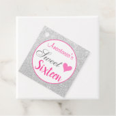 ガーリープリンセスピンク&シルバーグリッターSweet sixteen フェイバータグ (インサイチュ)