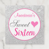 ガーリープリンセスピンク&シルバーグリッターSweet sixteen フェイバータグ (裏面)