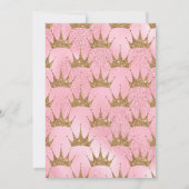 ガーリープリンセスピンク&金ゴールドグリッターファースト誕生日 招待状 (裏面)