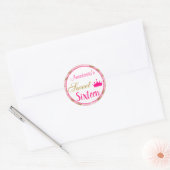 ガーリープリンセスホットピンク金ゴールドグリッターSweet sixteen ラウンドシール (封筒)