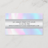 ガーリープロフェッショナルモダン爪、 ネイルポーランドホログラフィック 名刺 (裏面)