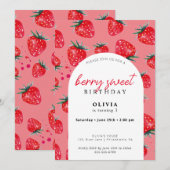 ガーリーベリー スウィート バースデー 春 夏 招待状 (正面/裏面)