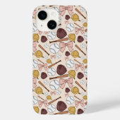 ガーリーベースボールボウ柄フォンケース Case-Mate iPhoneケース (裏面)