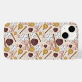 ガーリーベースボールボウ柄フォンケース Case-Mate iPhoneケース (裏面 (横))