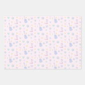 ガーリーポップ・アートのロックスターパステルギター女性のカーボーイパーティー ラッピングペーパーシート (正面3)