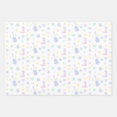 ガーリーポップ・アートのロックスターパステルギター女性のカーボーイパーティー ラッピングペーパーシート (正面)