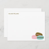 ガーリーマカロンおフランスの礼のメモカード 招待状 (正面/裏面)