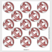 ガーリーマーン白バレーボールカスタム選手の名前 シール (シート)