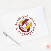 ガーリーマーン金ゴールドバレーボールコート私の幸せな場所 スクエアシール (封筒)