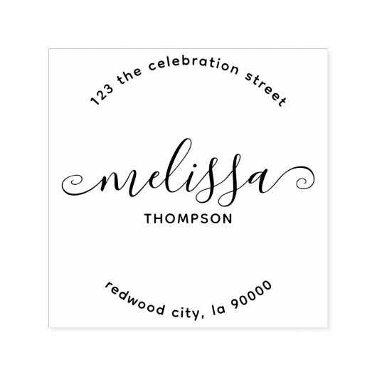 ガーリーミニマルエレガントスクリプト差出人住所 セルフインキングスタンプ (デザイン)