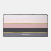 ガーリーモダンストライプパーソナライズされた デスクマット (正面)