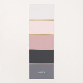 ガーリーモダンストライプパーソナライズされた ヨガマット (正面)