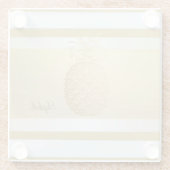 ガーリーモダンストライプ金ゴールド、金ゴールド ガラスコースター (裏面)