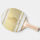 ガーリーモダンストライプ金ゴールド、金ゴールド 卓球ラケット (横)