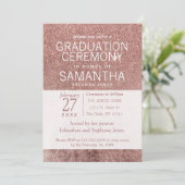 ガーリーモダンバラ金ゴールドグリッター箔の卒業 招待状 (スタンド正面)