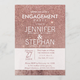 ガーリーモダンバラ金ゴールドグリッター箔婚約 招待状