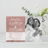 ガーリーモダンバラ金ゴールドグリッター箔婚約 招待状 (スタンド正面)