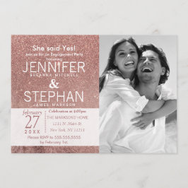 ガーリーモダンバラ金ゴールドグリッター箔婚約 招待状