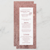 ガーリーモダンバラ金ゴールドグリッター結婚式 プログラム (正面/裏面)