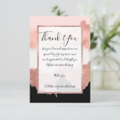 ガーリーモダンバラ金ゴールドピンクグリッターブラシストローク サンキューカード (スタンド正面)