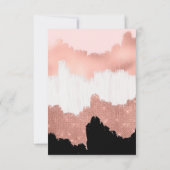 ガーリーモダンバラ金ゴールドピンクグリッターブラシストローク サンキューカード (裏面)