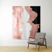 ガーリーモダンバラ金ゴールドピンクグリッターブラシストローク タペストリー (インサイチュ)