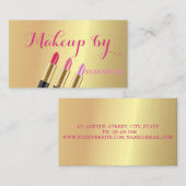 ガーリーモダンプロフェッショナル，黒，口紅 名刺 (正面/裏面)