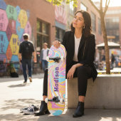 ガーリーモダン大理石スワールパープル名前をカスタムする スケートボード