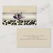 ガーリーモダン魅力的,Leopard Print 名刺 (正面/裏面)